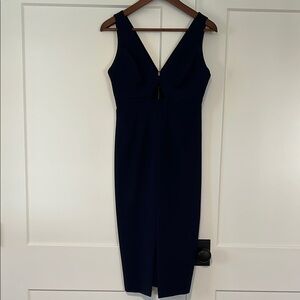 Elegant Navy Blue Sleeveless Dress